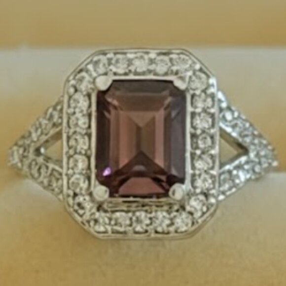 Natural Amethyst Solitaire Ring 925 Sterling Silver Size 5 - Picture 3 of 7